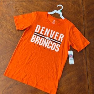 NFL youth L (14/16) Denver Broncos football short sleeve orange tee NEW NWT